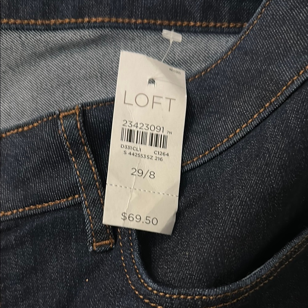 LOFT Dark Blue Straight Leg Jeans - Picture 7 of 7